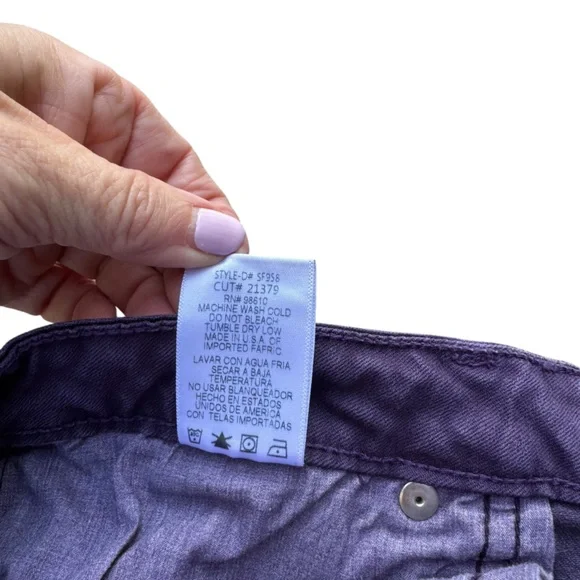 Just Black Women’s Mid Rise Slim Leg Dark Purple Denim Jean Zippered Leg Size 29 - Picture 9 of 9